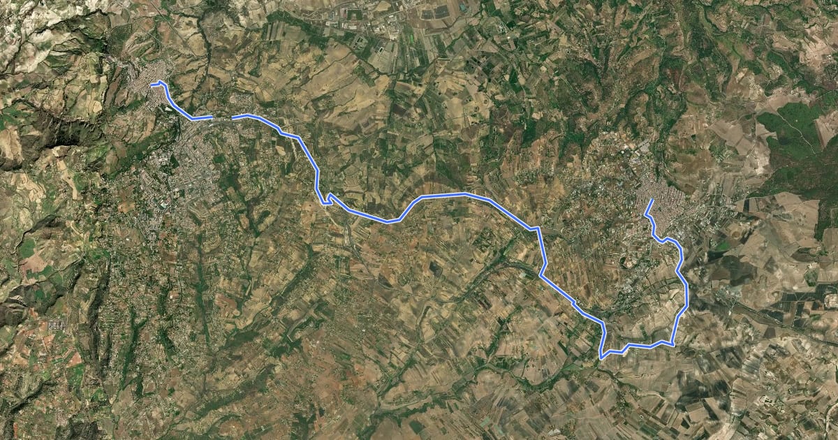 Маршрут Via Francigena Fabaria - Tappa 7 на спутниковом снимке
