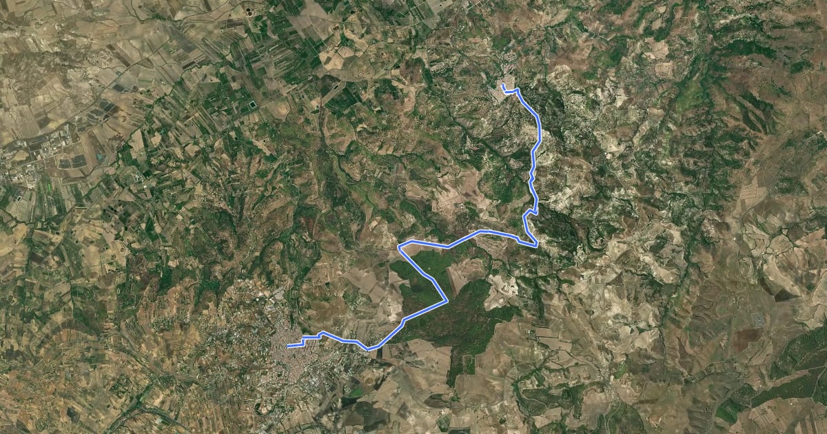 Маршрут Via Francigena Fabaria - Tappa 8.1 на спутниковом снимке