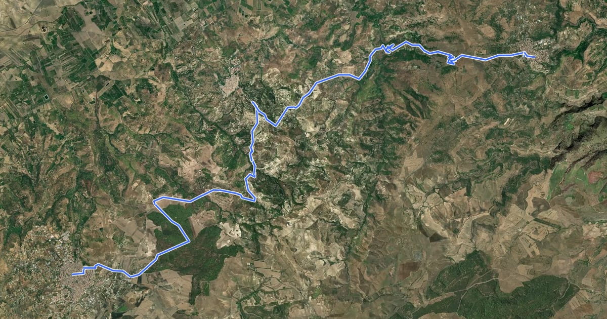 Маршрут Via Francigena Fabaria - Tappa 8 на спутниковом снимке