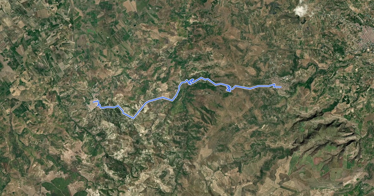 Маршрут Via Francigena Fabaria - Tappa 8.2 на спутниковом снимке