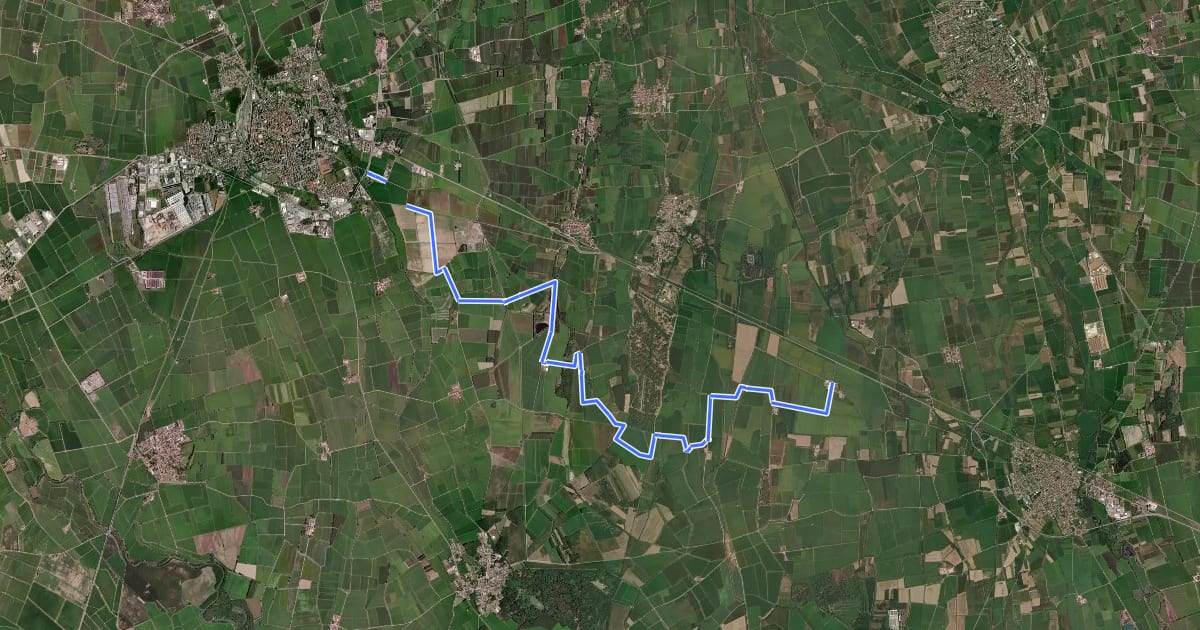 Маршрут Via Francigena - Lombardia - Mortara alternative на спутниковом снимке