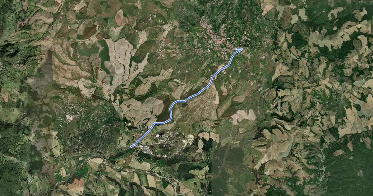Маршрут Via Francigena Mare - avvicinamento Volterra на спутниковом снимке