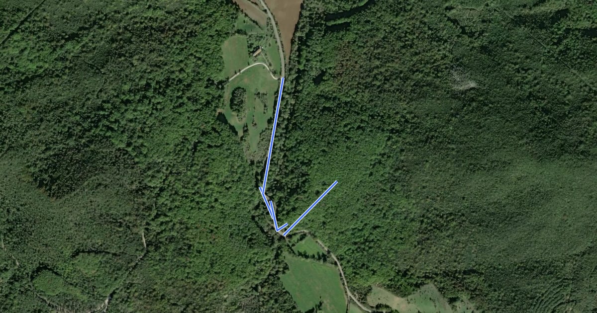 Маршрут Via Francigena Mare - devazione piena torrente Sterza на спутниковом снимке