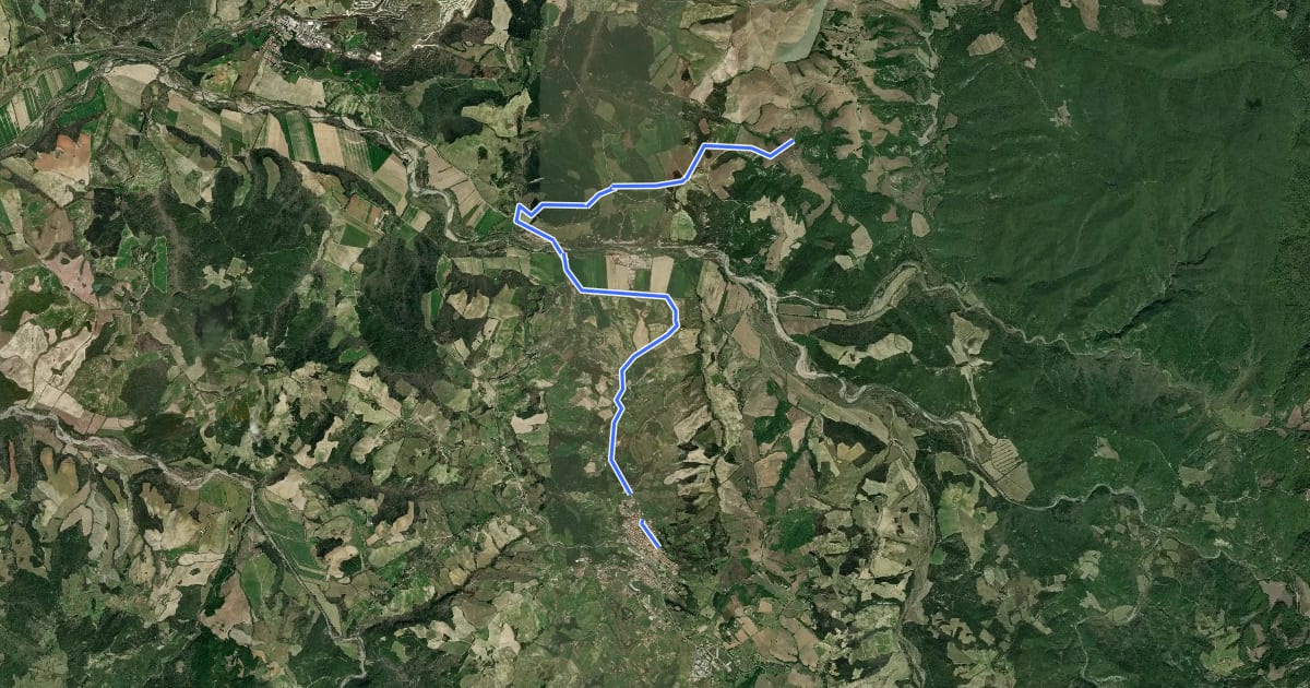 Маршрут Via Francigena Mare - deviazione piena fiume Cecina на спутниковом снимке