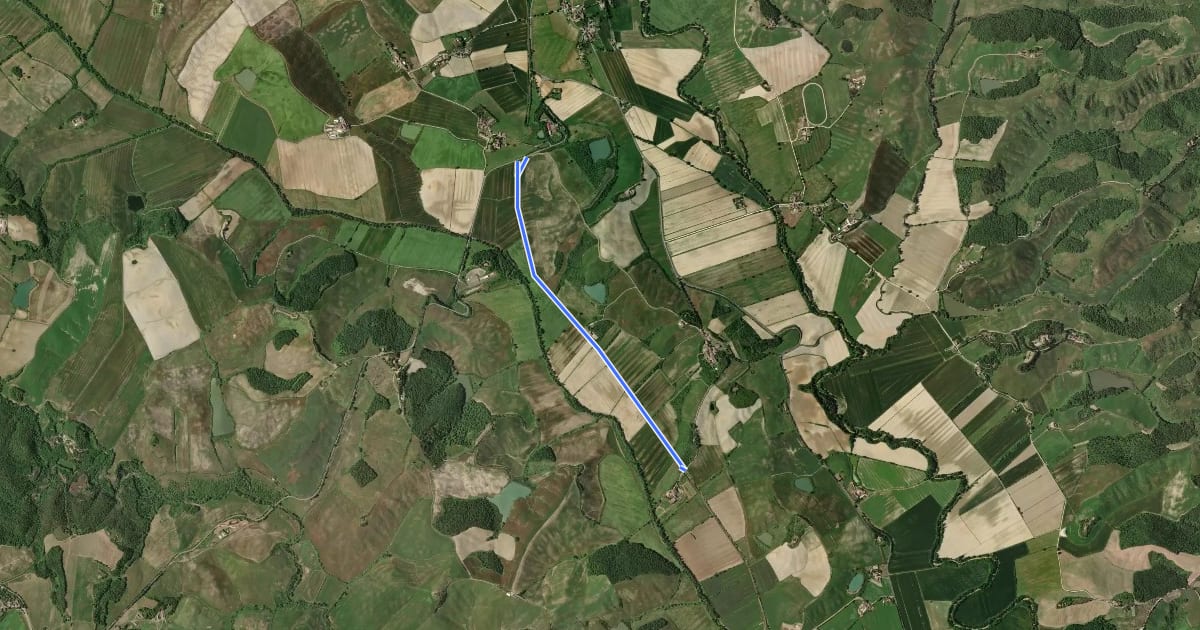 Маршрут Via Francigena - Variante на спутниковом снимке