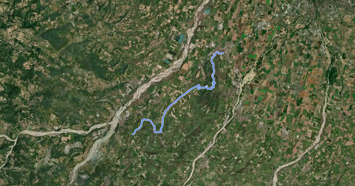 Маршрут Via Francigena - Variante Collecchio на спутниковом снимке