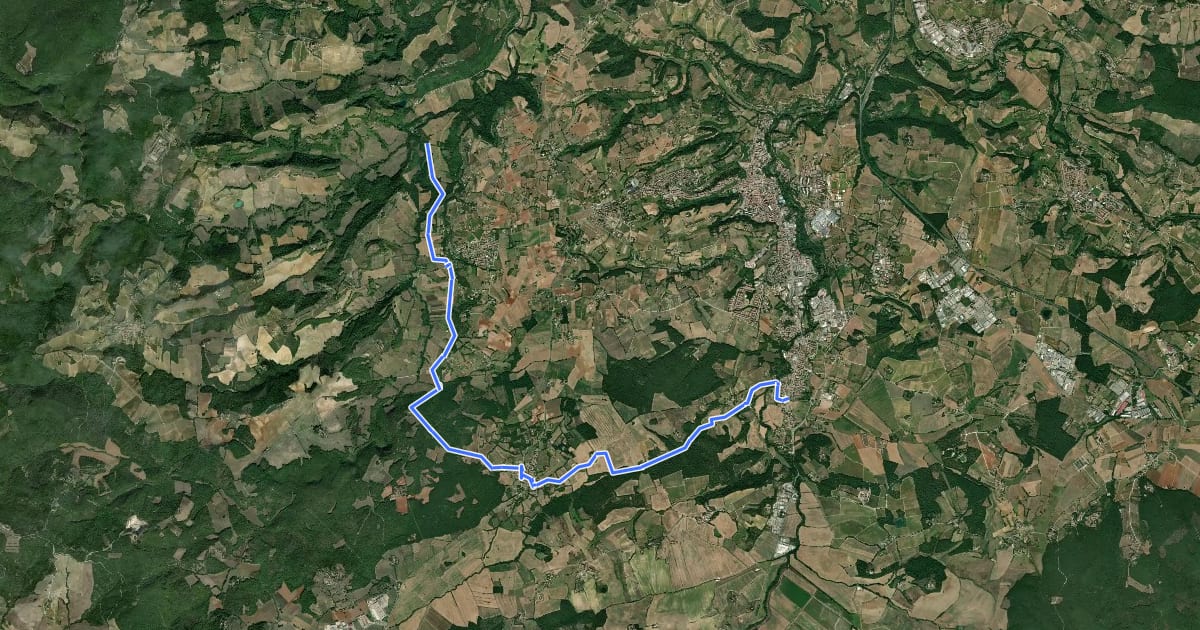 Маршрут Via Francigena - Variante per Quartaia на спутниковом снимке