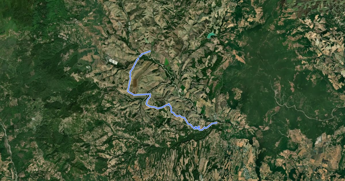 Маршрут Via Francigena - Variante Proceno на спутниковом снимке