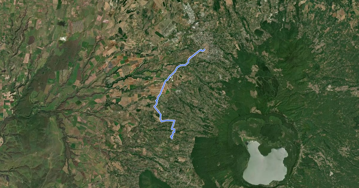 Маршрут Via Francigena - Variante Vetralla на спутниковом снимке