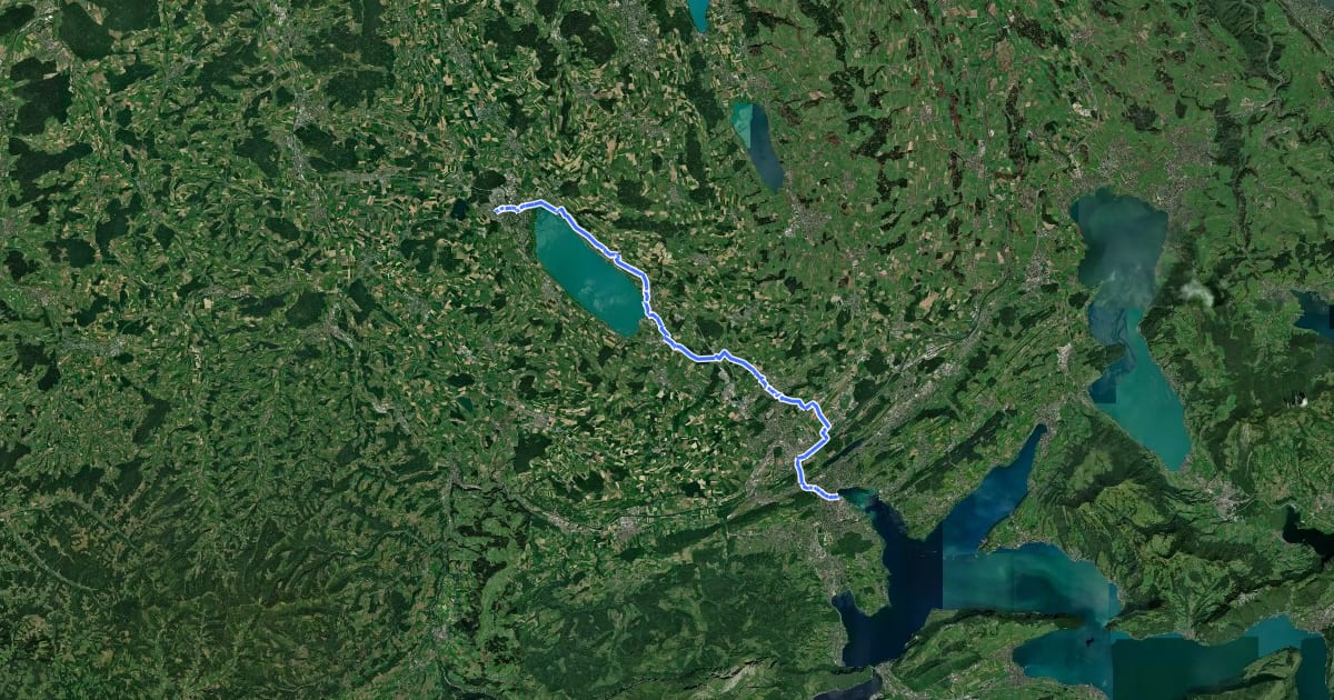 Маршрут Via Gottardo на спутниковом снимке