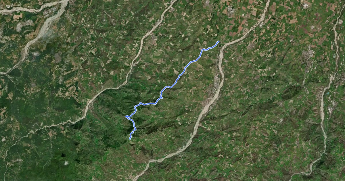 Маршрут Via Longobarda - tappa1 da Torrechiara a Passo di Fragno на спутниковом снимке