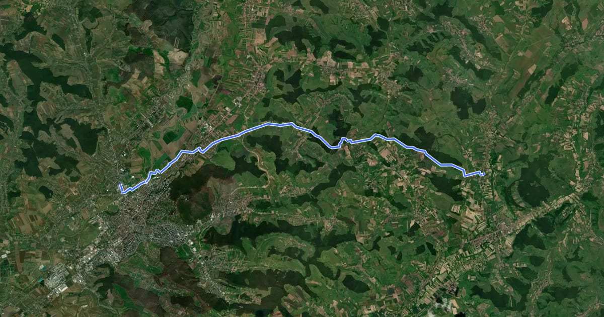 Маршрут Via Mariae M01-52 (Sântana de Mureș (Tîrgu Mures) - Valea) на спутниковом снимке