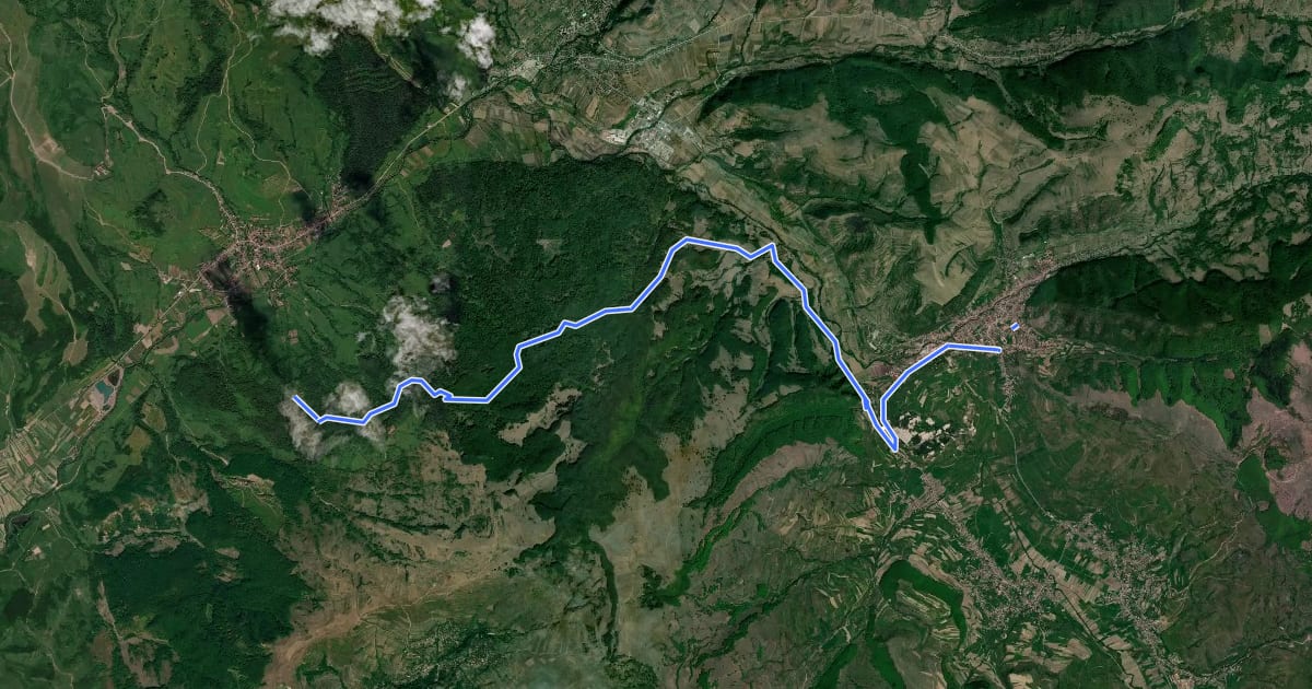 Маршрут Via Mariae M01-54 (Sărățeni - Praid) на спутниковом снимке