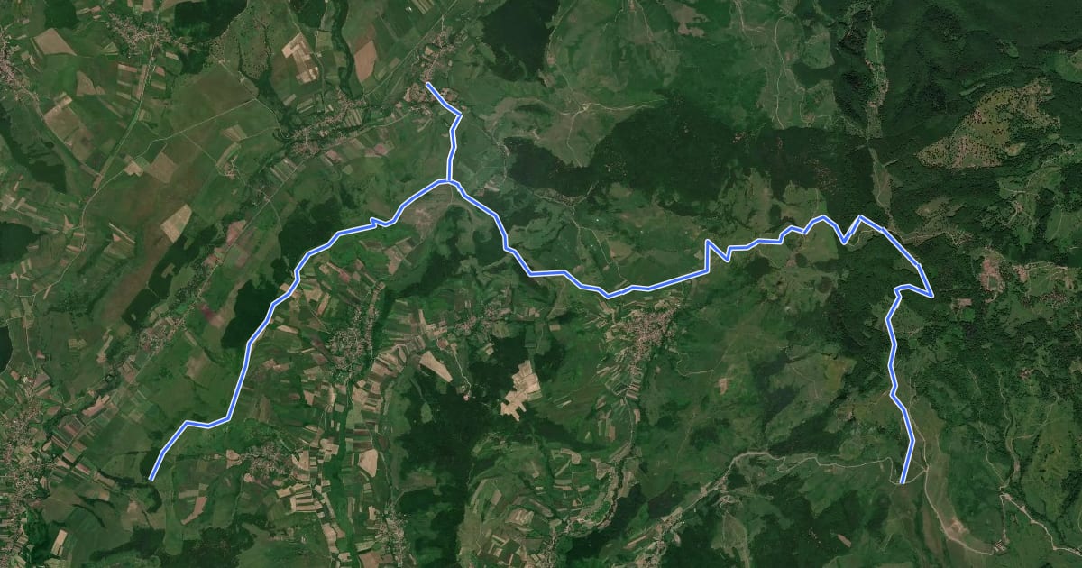 Маршрут Via Mariae M01-MSc (Valea - releu Sărățeni) на спутниковом снимке