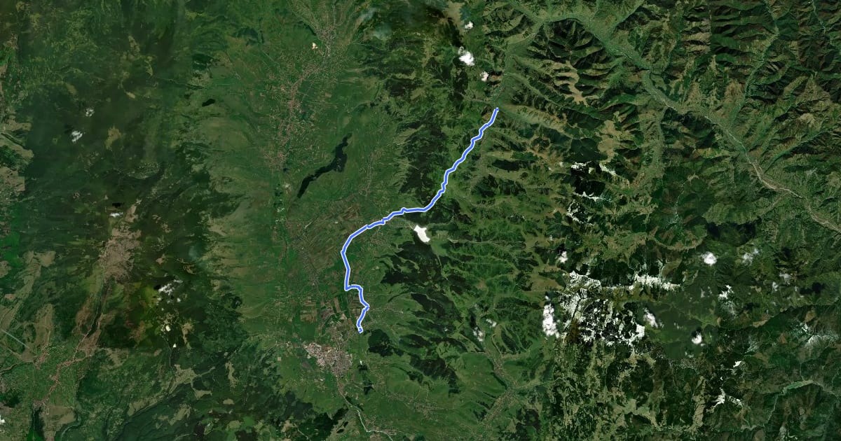 Маршрут Via Mariae M05-52: Șumuleu Ciuc – Lunca de Sus (Valea Ugra) на спутниковом снимке