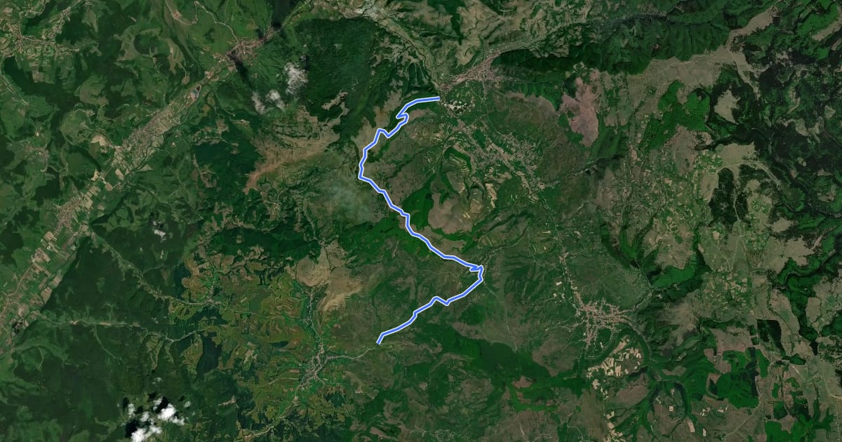 Маршрут Via Mariae M24 Praid - Atid на спутниковом снимке