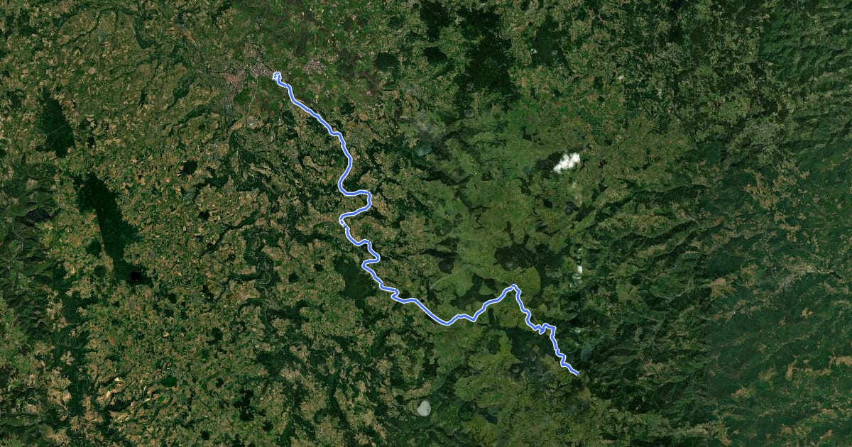 Маршрут Via Mont Gerbier de Jonc на спутниковом снимке