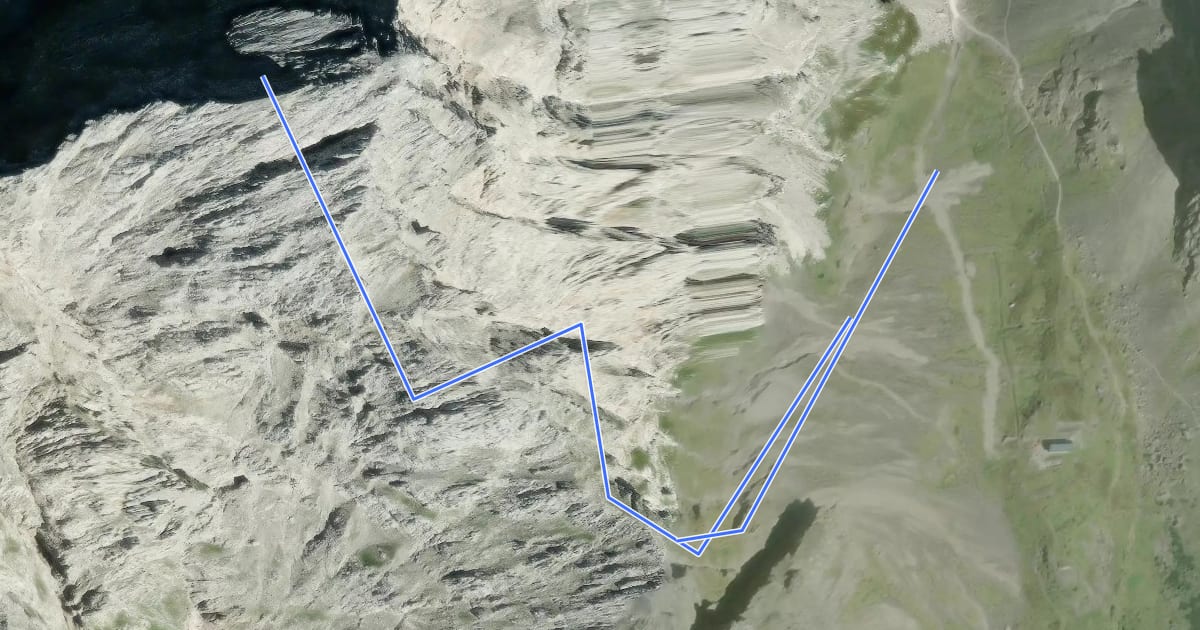 Маршрут Via normale Monte Capolago на спутниковом снимке
