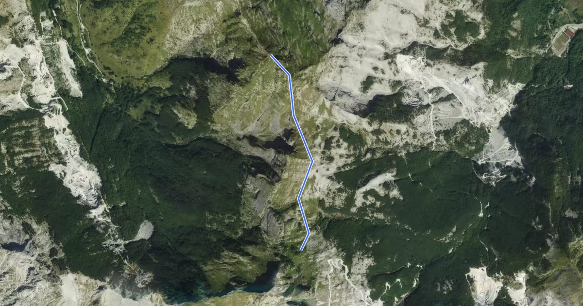 Маршрут Via Normale Monte Pisanino на спутниковом снимке