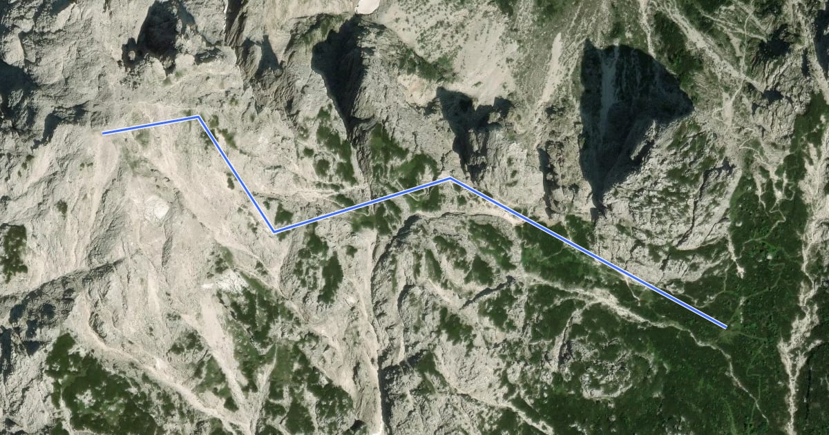 Маршрут Via normale Monte Sernio на спутниковом снимке