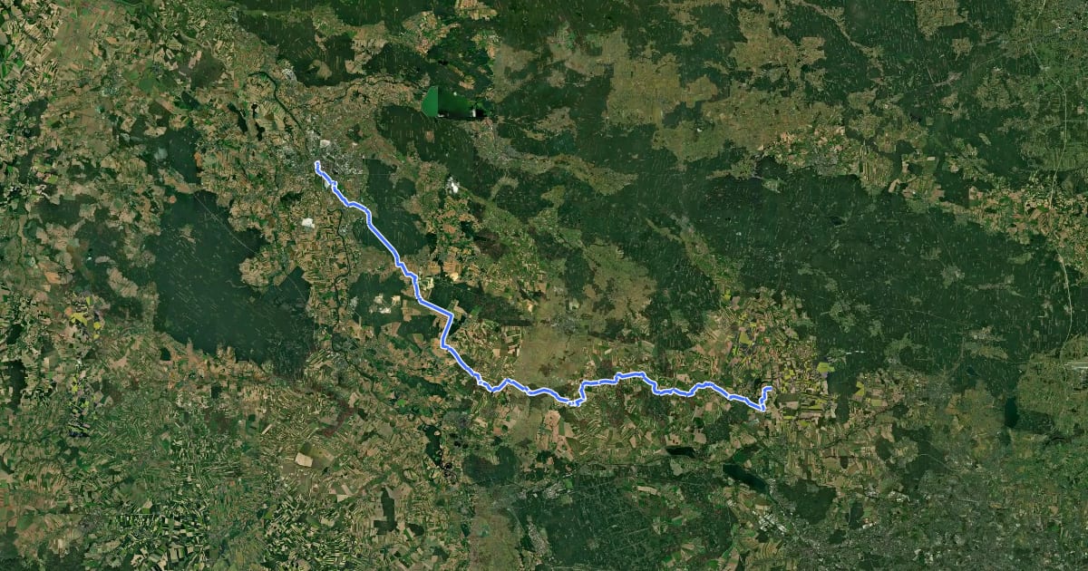 Маршрут Via Regia (GŚA) на спутниковом снимке