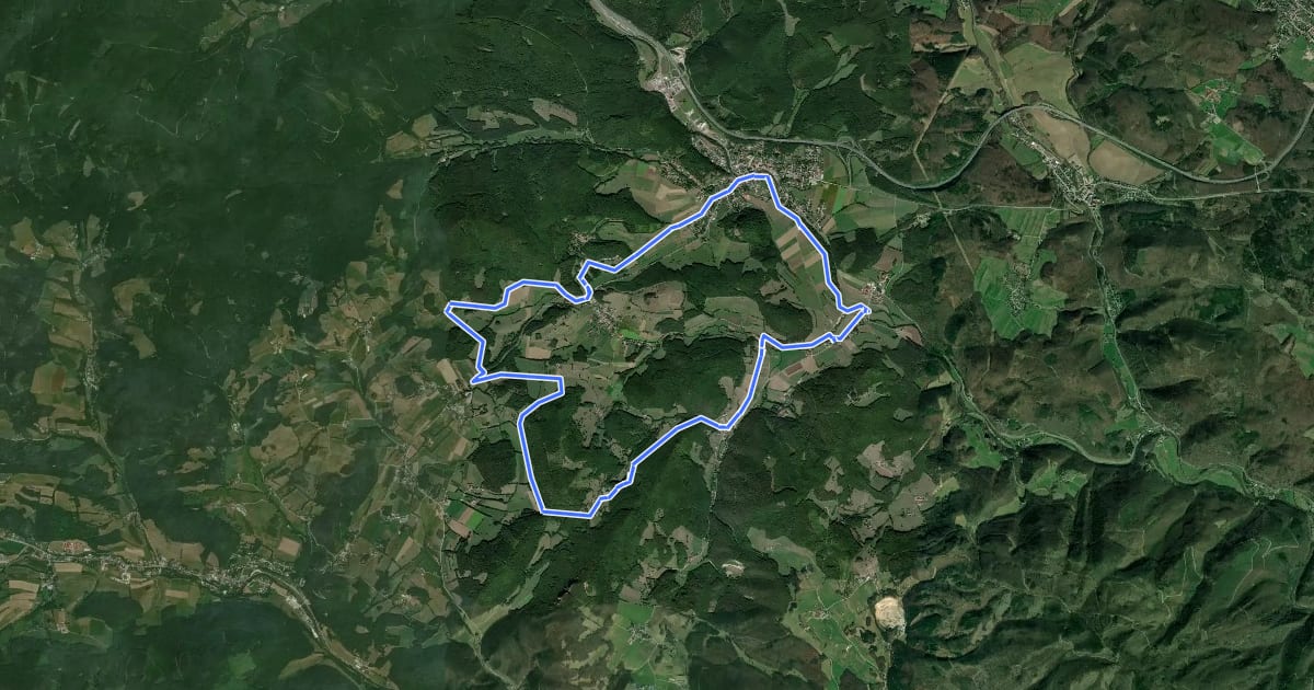 Маршрут Via Sacra Rundwanderwege Alland на спутниковом снимке