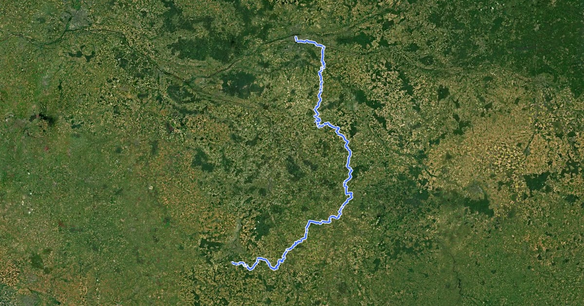 Маршрут Via Sancti Martini - Chemin de l'Évêque на спутниковом снимке