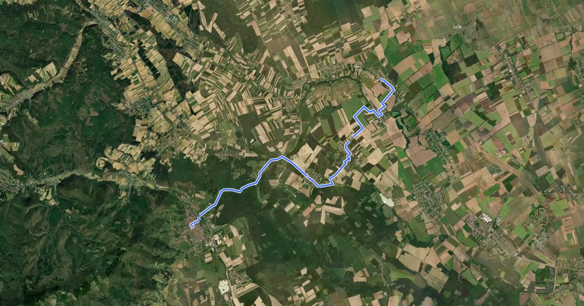 Маршрут Via Sancti Martini HW-11-02 (Kőszeg – Zsira) на спутниковом снимке