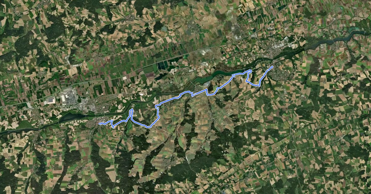 Маршрут Via Sancti Martini HW-31-08 Landau an der Isar - Dingolfing на спутниковом снимке