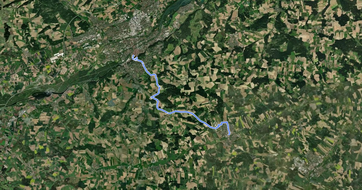 Маршрут Via Sancti Martini HW-33-01 Geisenhausen - Landshut на спутниковом снимке
