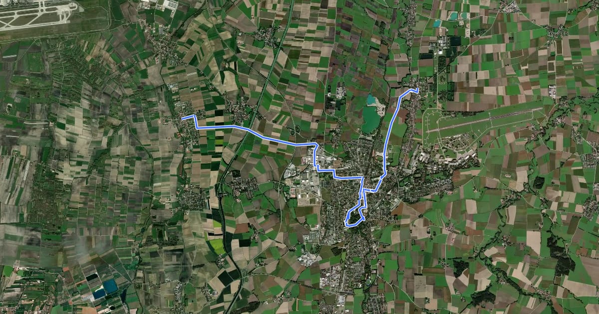 Маршрут Via Sancti Martini HW-33-05 Langengeisling - Oberding на спутниковом снимке