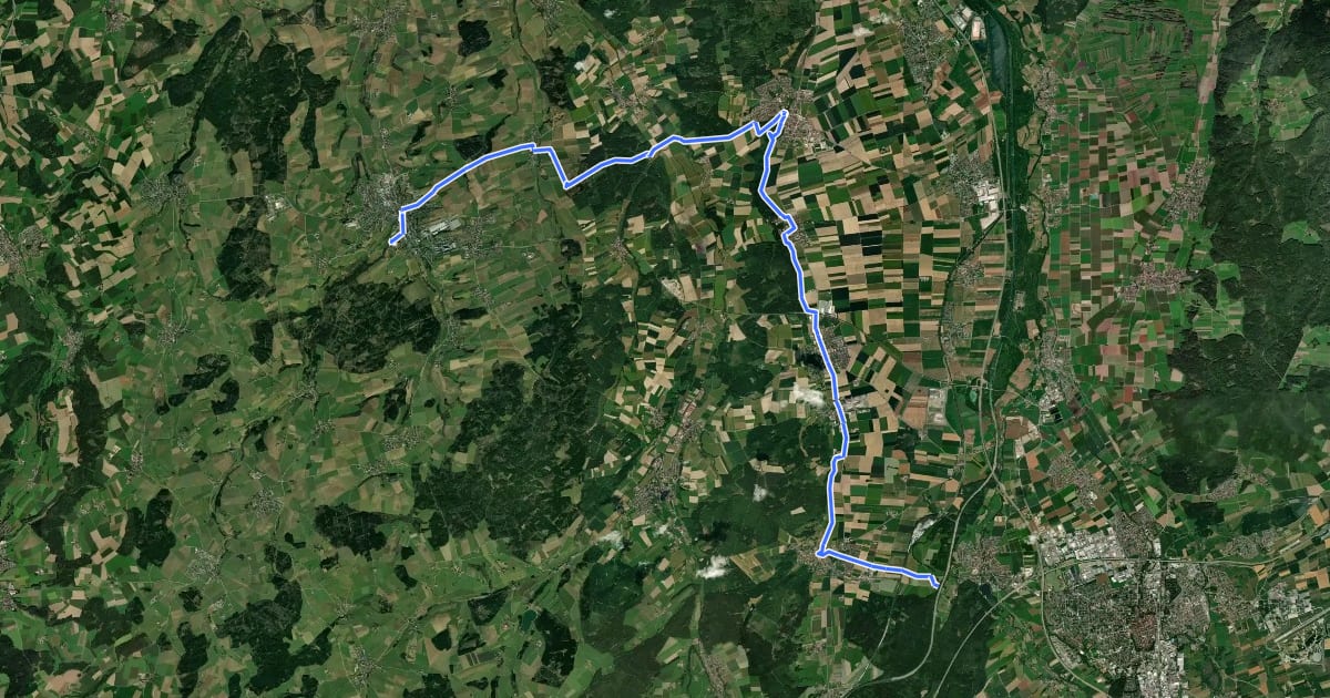 Маршрут Via Sancti Martini HW-35-01 Tannheim - Ochsenhausen на спутниковом снимке