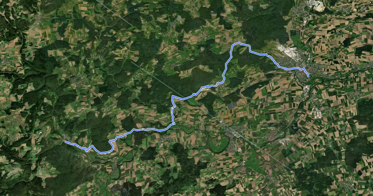 Маршрут Via Sancti Martini HW-35-06a Ehingen - Zwiefalten на спутниковом снимке