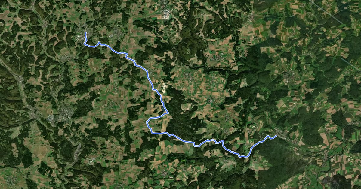 Маршрут Via Sancti Martini HW-35-07 Zwiefalten - Trochtelfingen на спутниковом снимке