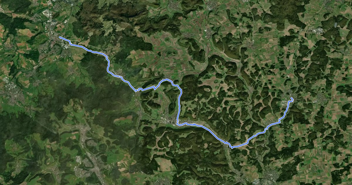 Маршрут Via Sancti Martini HW-35-08 Trochtelfingen - Hechingen на спутниковом снимке