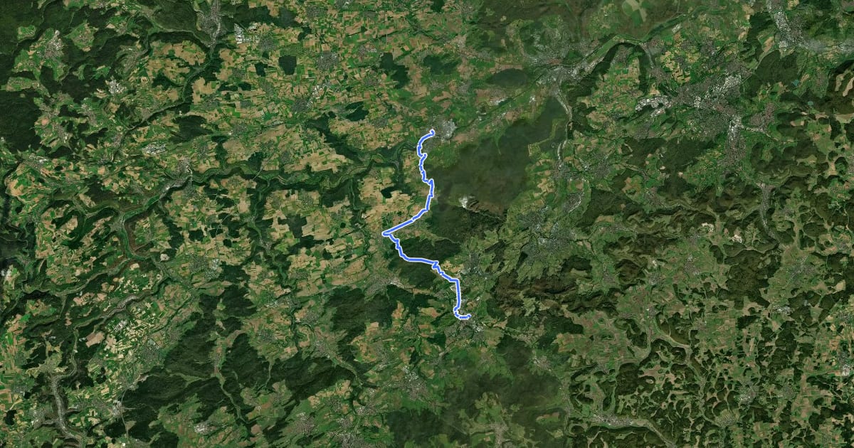 Маршрут Via Sancti Martini HW-35-09 Hechingen - Rottenburg на спутниковом снимке
