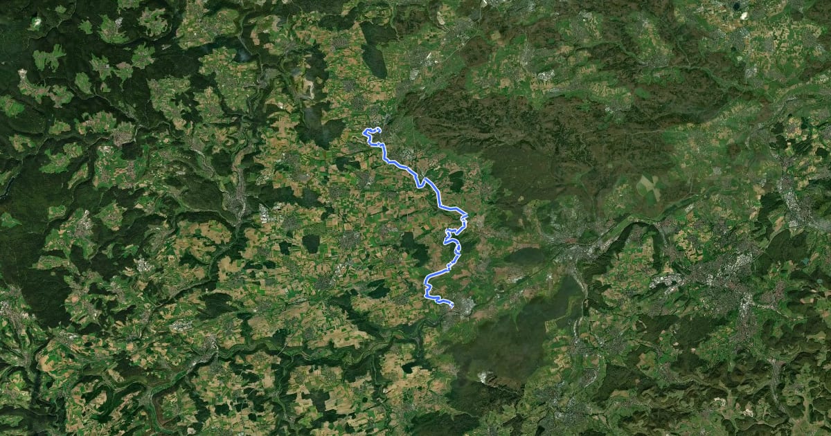 Маршрут Via Sancti Martini HW-35-10a Rottenburg - Herrenberg на спутниковом снимке