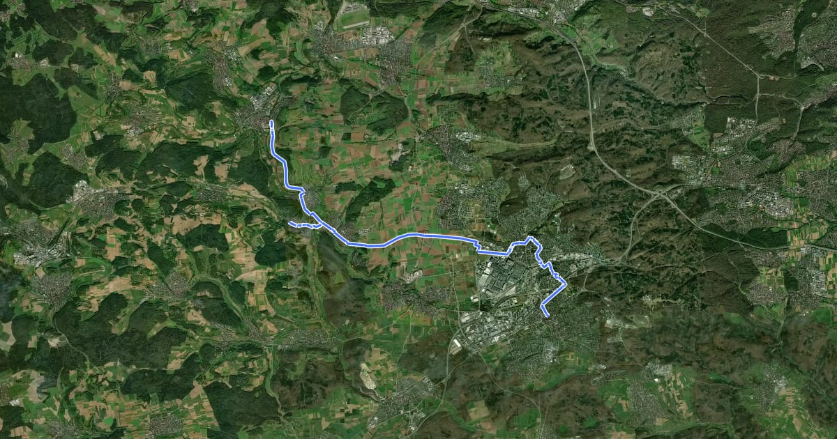 Маршрут Via Sancti Martini HW-35-12a Böblingen - Weil der Stadt на спутниковом снимке