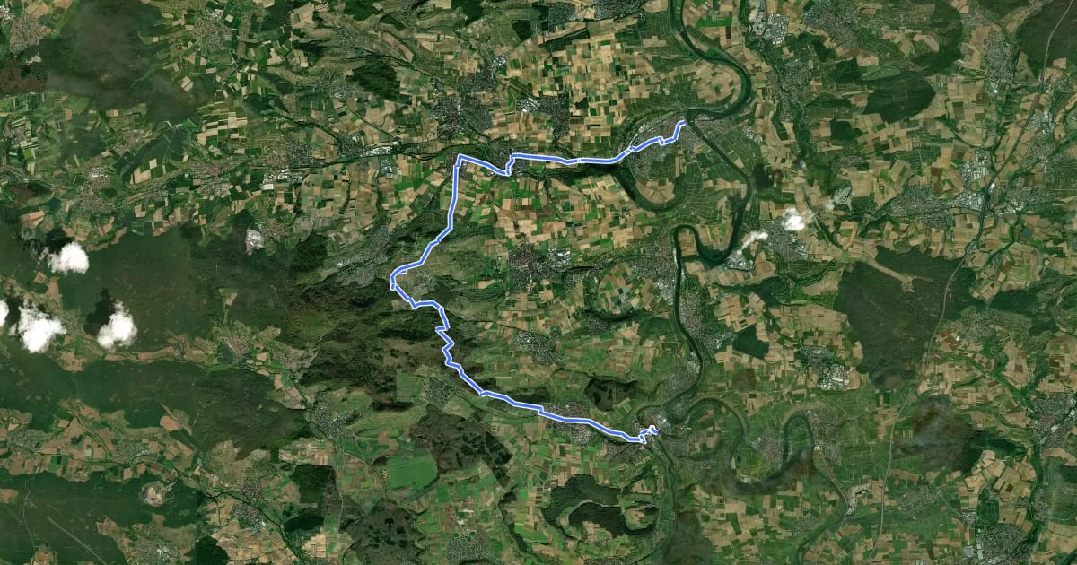 Маршрут Via Sancti Martini HW-35-15a Besigheim - Lauffen am Neckar на спутниковом снимке