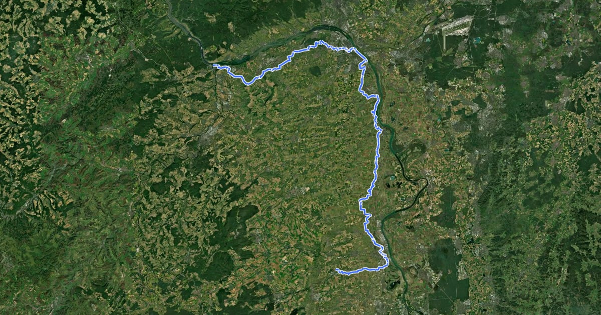 Маршрут Via Sancti Martini HW-38 Offstein - Bingen на спутниковом снимке