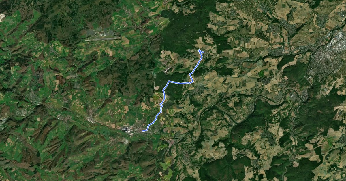 Маршрут Via Sancti Martini HW-39-04 Sponheim - Bad Sobernheim на спутниковом снимке