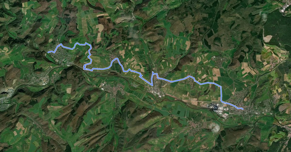 Маршрут Via Sancti Martini HW-39-05 Bad Sobernheim - Simmertal на спутниковом снимке