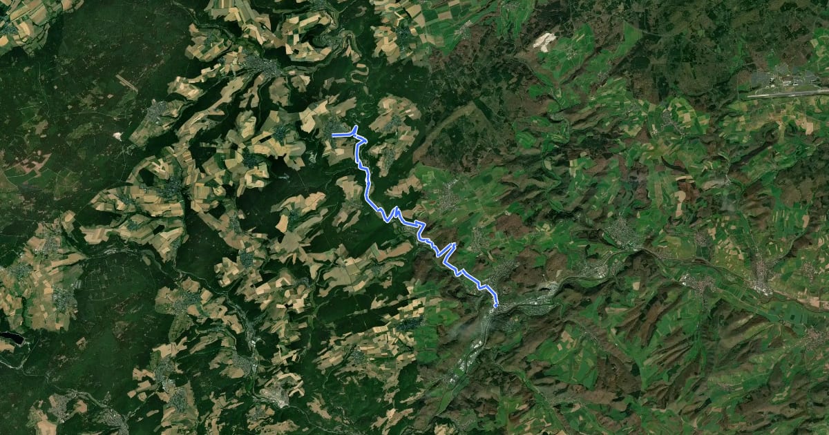 Маршрут Via Sancti Martini HW-39-07 Kirn - Bundenbach на спутниковом снимке