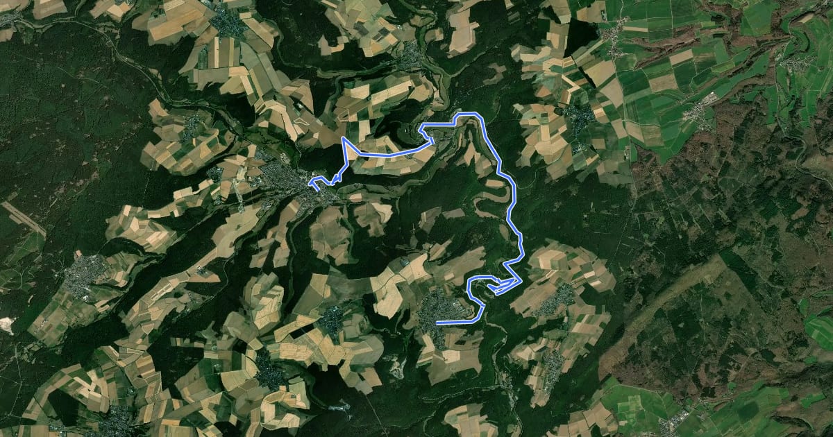 Маршрут Via Sancti Martini HW-39-08 Bundenbach - Rhaunen на спутниковом снимке