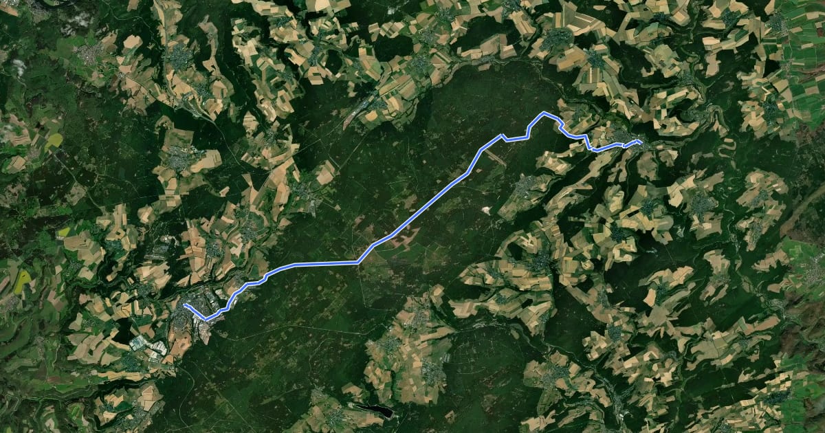 Маршрут Via Sancti Martini HW-39-09 Rhaunen - Morbach на спутниковом снимке