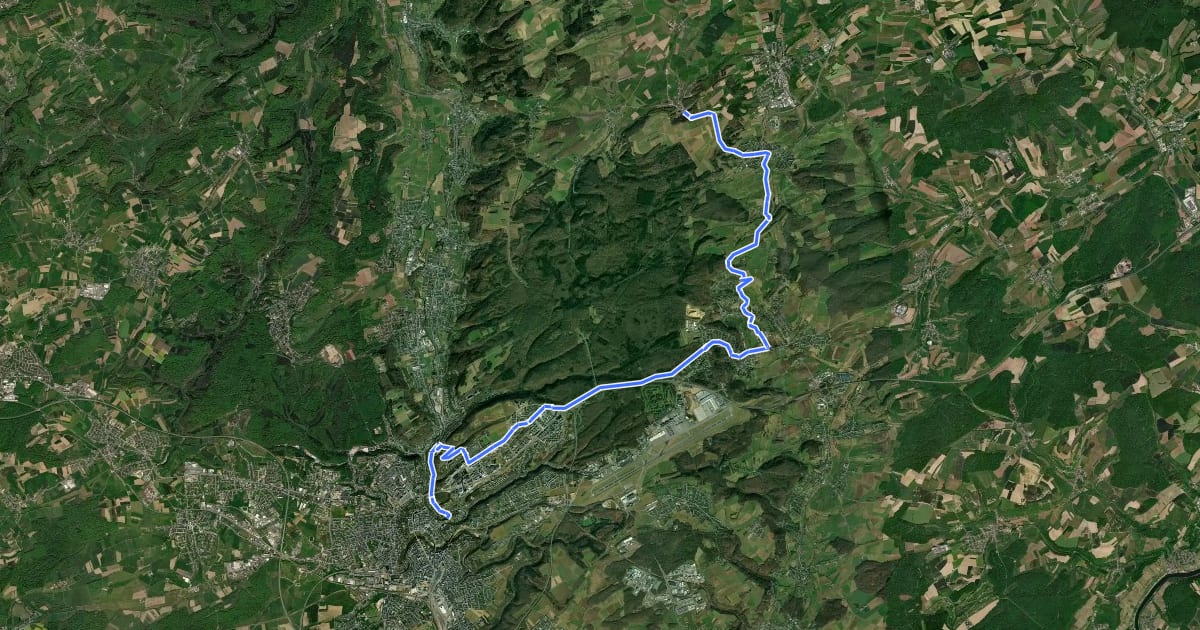 Маршрут Via Sancti Martini HW-40-02 Junglinster - Luxembourg на спутниковом снимке