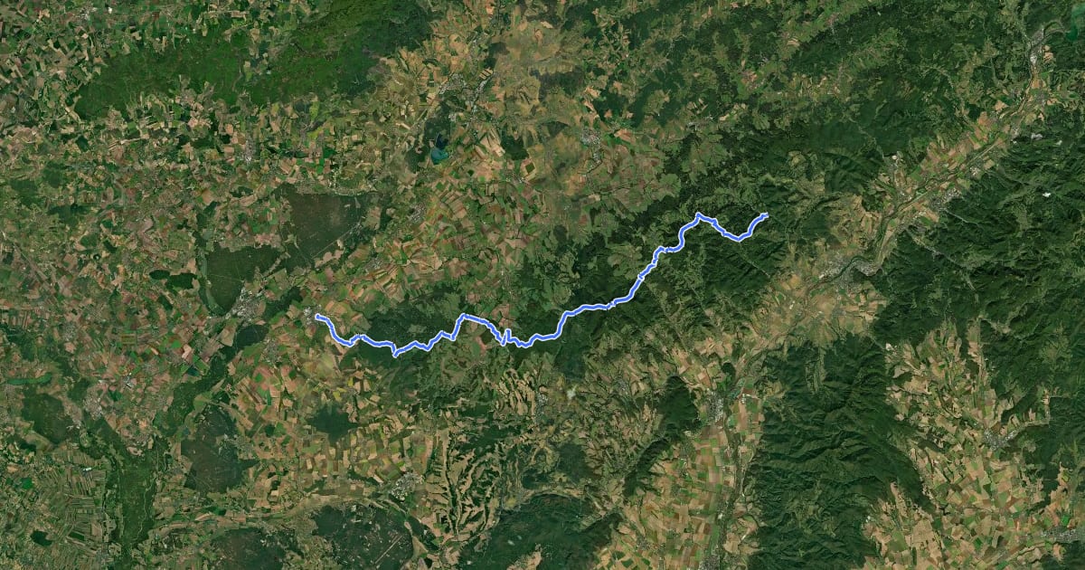 Маршрут Via Slovakia (Drietoma - Skalica) на спутниковом снимке