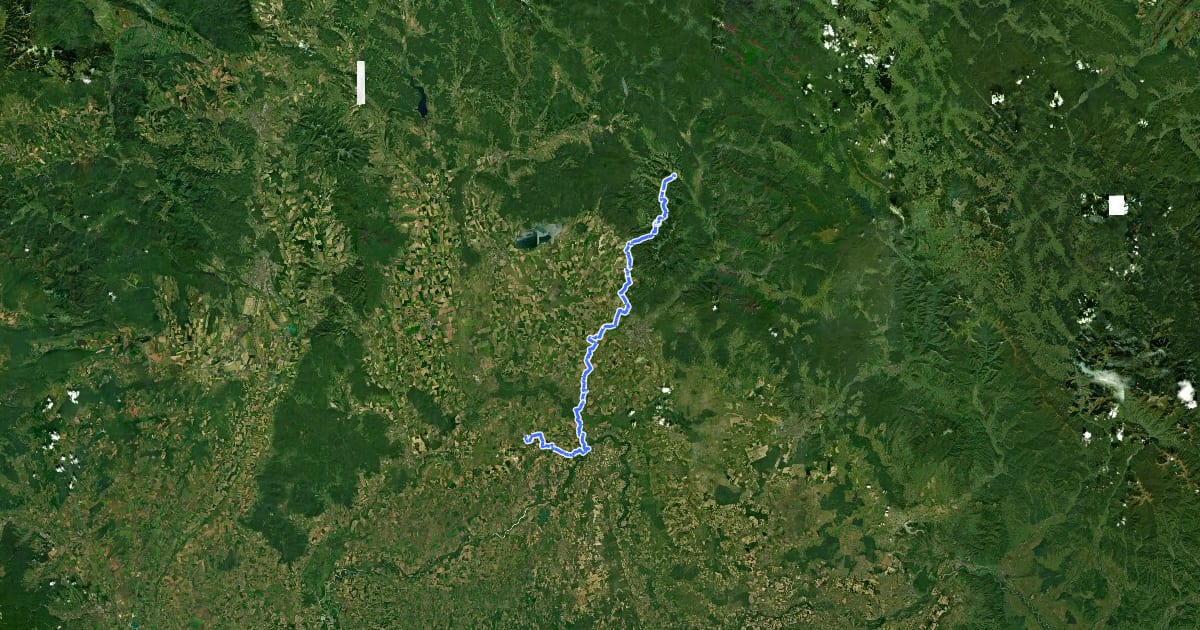 Маршрут Via Slovakia (Kráľovský Chlmec - Ubľa) на спутниковом снимке