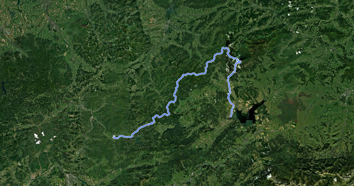 Маршрут Via Slovakia (Námestovo - Stará Bystrica) на спутниковом снимке