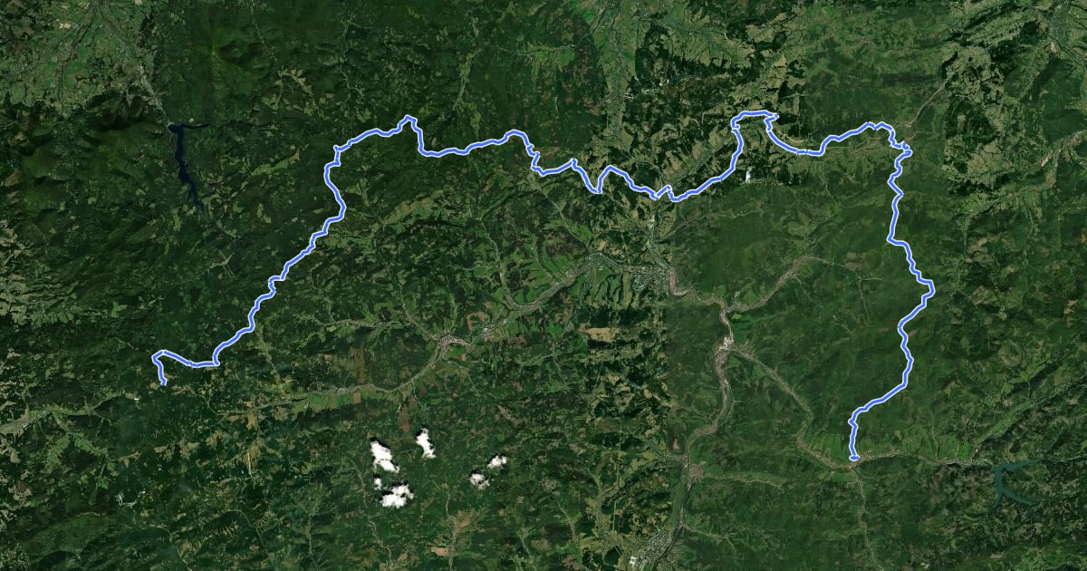 Маршрут Via Slovakia (Stará Bystrica - Makovský priesmyk) на спутниковом снимке